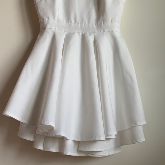 Lulu's Women's Flirting With Danger Cutout Ivory Mini Skater Dress Size S (EUC) - Picture 5 of 13